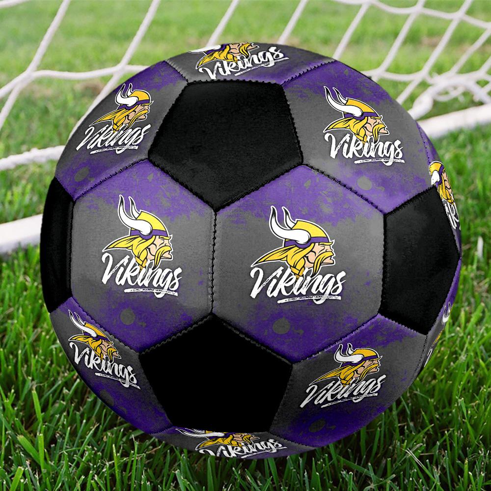 Minnesota Vikings Indoor Soccer Ball Colorful All Ages Size 5 Machine Stitched PVC Competition Ready Durable High-Bounce