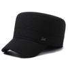 Middle-Aged and Elderly Military Caps Men's Autumn Winter Wool Flat Cap Old Man Velvet Thick Warm Ear Protection Cap