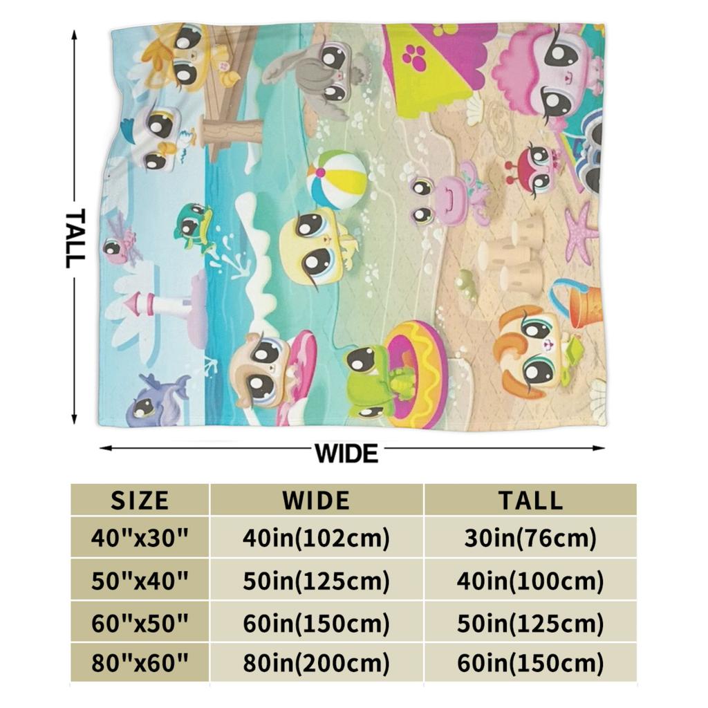 Плед Littlest Pet Shop Очень теплый Уютный Плюшевый Плед-Покрывало Для Ребенка Дивана Кресла Дивана Кровати Фланелевое Покрывало Постельное Белье