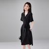 100% mulberry silk short sleeved shirt for women, versatile for summer commuting in 2026, medium to long length silk shirt for women