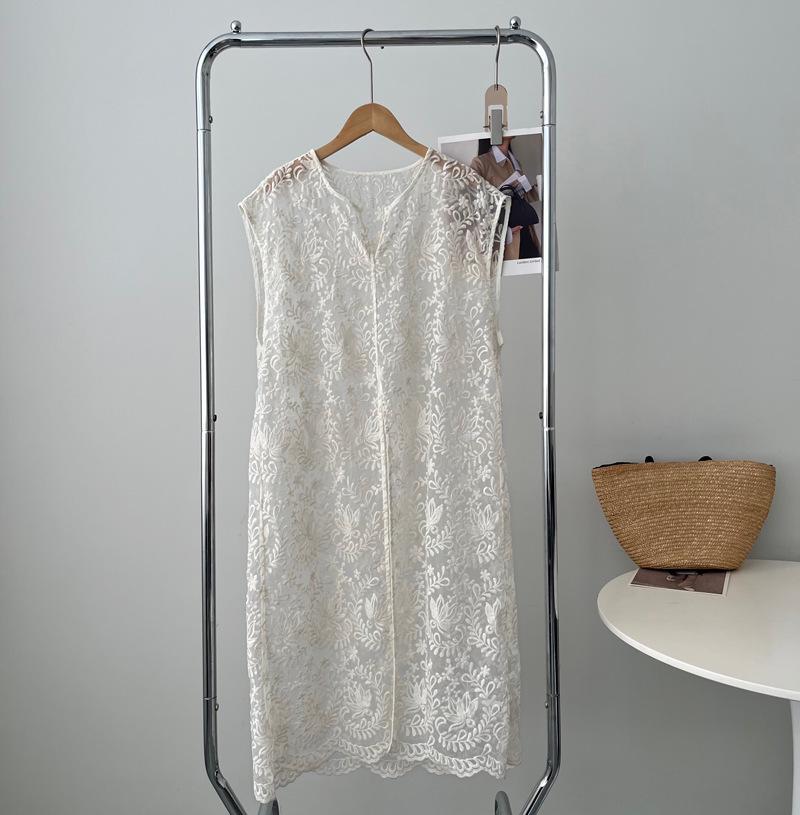 Платье-жилет Taochuan Retro Lace Jacquard с многослойным принтом на весну/лето