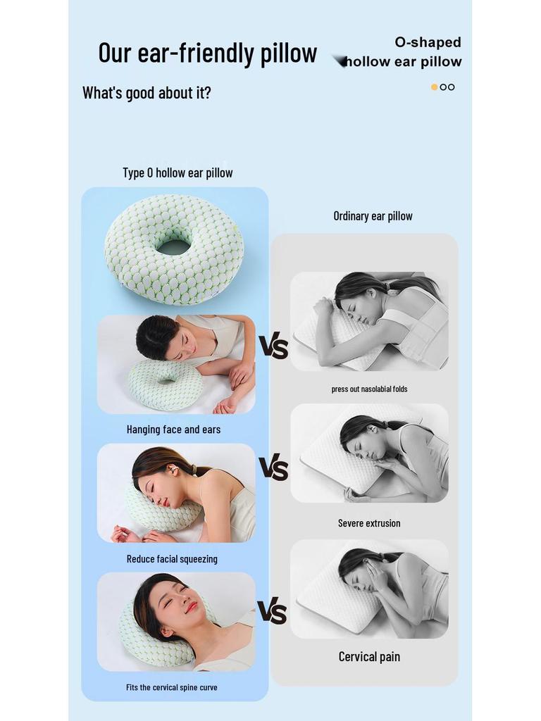 Подушка с одним отверстием для защиты уха для спящих на боку - Идеально подходит для пожилых людей, взрослых и салонов красоты