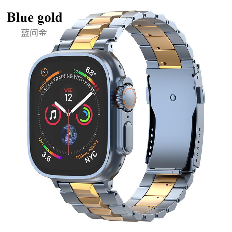 Бизнес титановый ремешок для Apple Watch Series 10 46 мм 42 мм 45 мм 44 мм iWatch Ultra 49 мм браслет SE с застежкой-черепахой съемный титановый ремешок