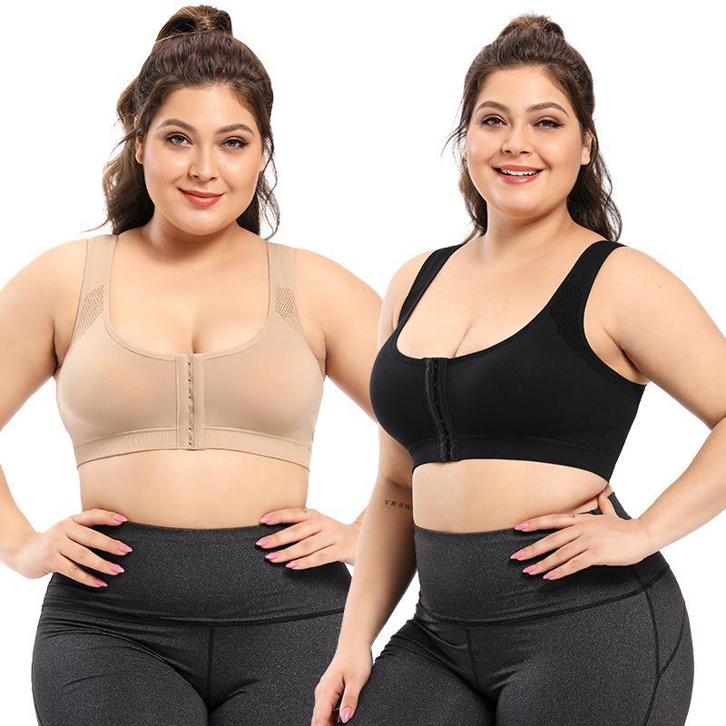 Женский спортивный бюстгальтер без стального кольца. Дышащий жилет для йоги и бега. Фитнес-пряжка спереди. Противоударное нижнее белье. Удобный бюстгальтер больших размеров.