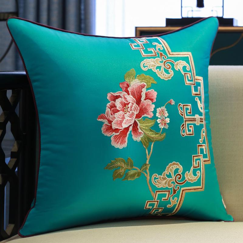 Elegant Chinese Embroidery Sofa & Bedside Pillow Cover