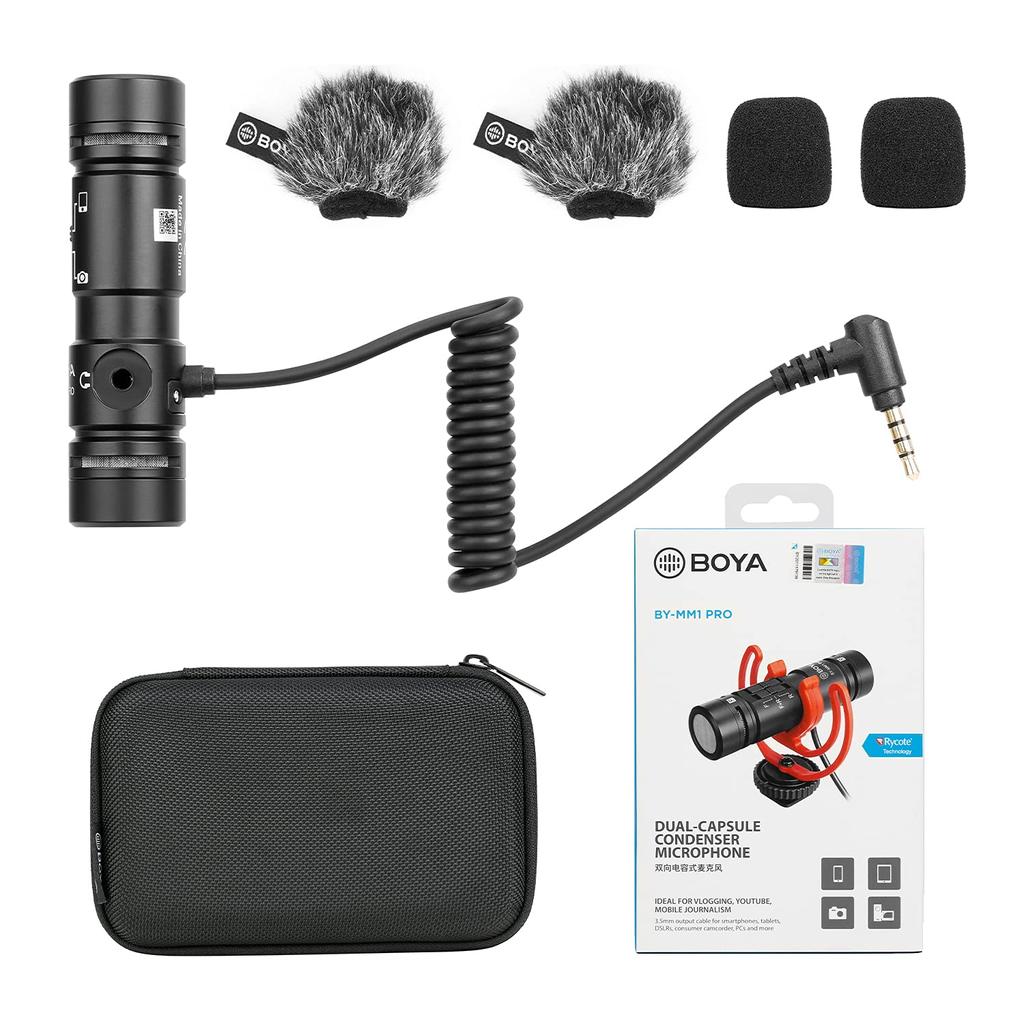 BOYA Pro Video Microphone iPhone External Microphone Sound Collection Microphone Camera Microphone Web Conference Windscreen Smartphone External