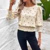 Loose Plus Size Round Neck Solid Color Nine Point Sleeves Women's Blouses & Shirts