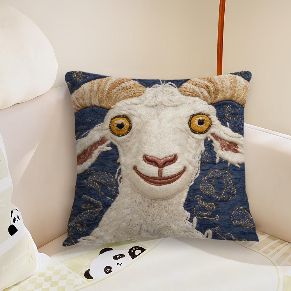 Whimsical Screaming Sheep cushion cover Pillow Case Plush Fabric Soft Double Sided Print Sofa Cushion Cover Throw Pillow Covers