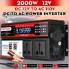 2000W Inverters LCD Display Modified Sine Wave Solar Power Inverters DC 12/24V To AC 220V Voltage Transformer Car Adapter Charging Converter