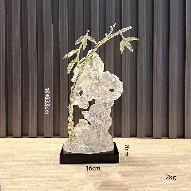 Роскошная подставка из черного кристалла из смолы, фигурки из камня Тайху, украшения для магазина, офисного стола, ремесла, декор для дома, настольная скульптура для комнаты