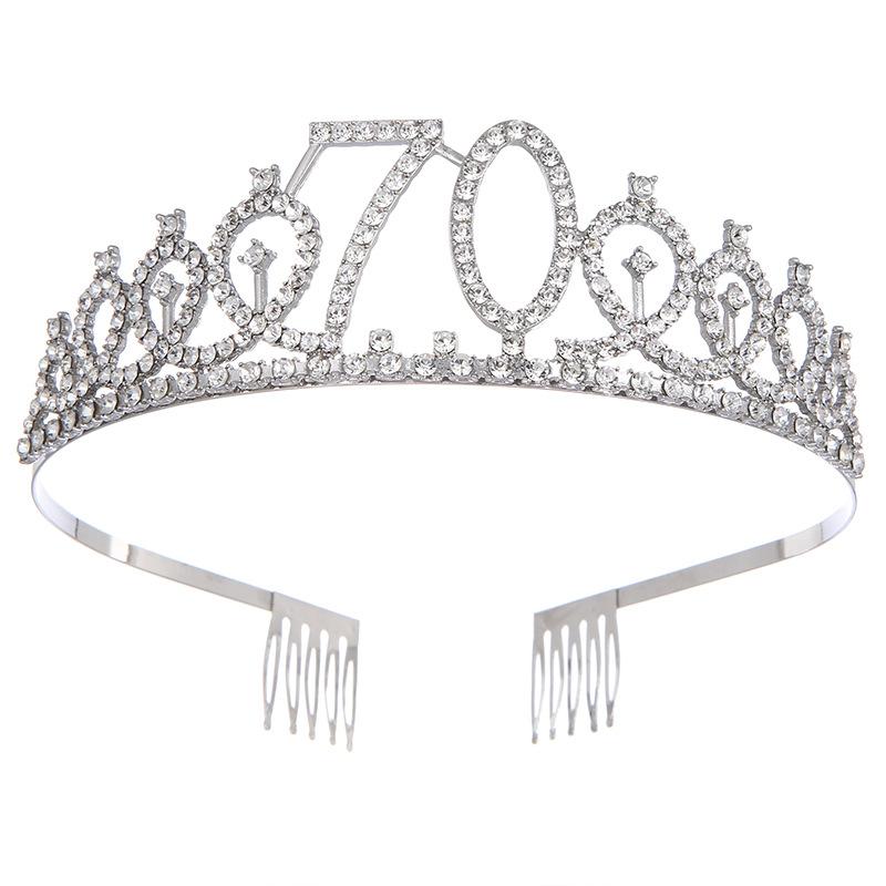 Модный сплав цифровая корона ободок со стразами корона на день рождения головной убор для мальчишника выпускной бал аксессуары для волос