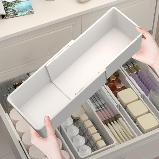 Телескопический ящик для хранения, органайзер, большая вместимость, гладкие края, выдвижная конструкция, экономящая место посуда
