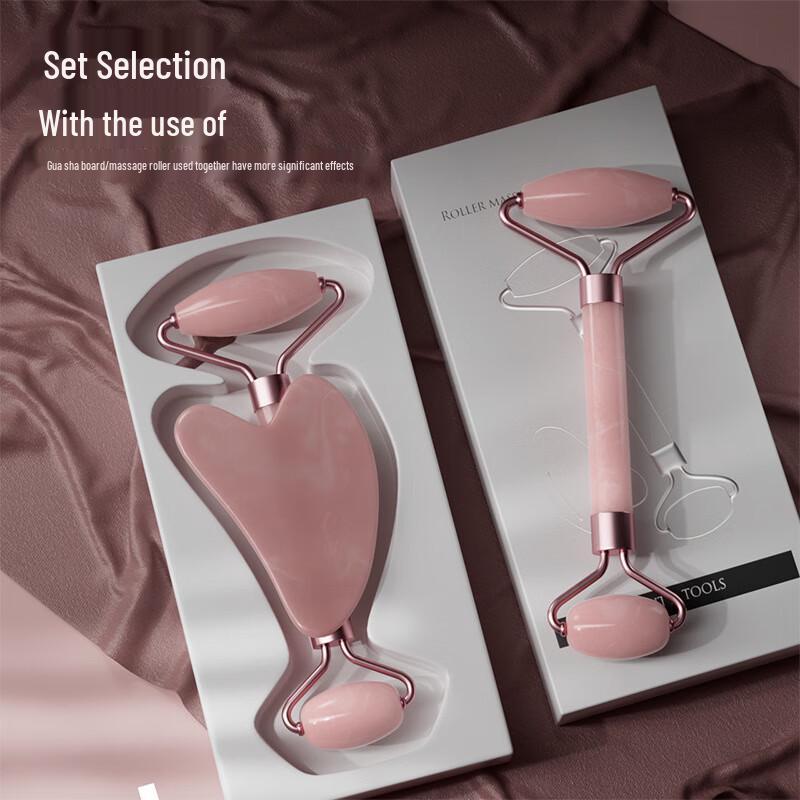 Набор роллера для массажа лица и скребка гуа ша