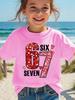 Valentine 67 Six Seven Meme Print T-Shirt 67 Number Round Neck Cute Casual Short Sleeve Comfortable T-Shirt Children's Clothing