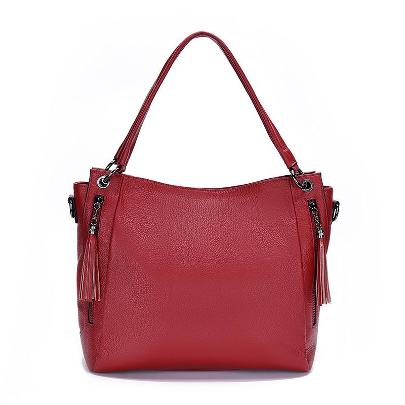 Узор Wind Lychee, первый слой коровьей кожи, большая вместимость, модные складные сумки на одно плечо, эта партия повседневных сумок через подмышку