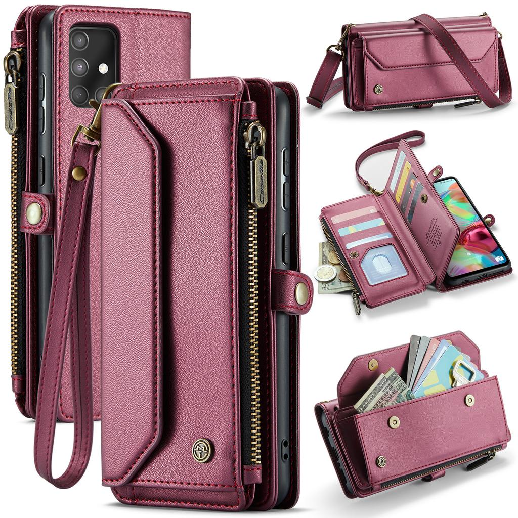 Для Samsung Galaxy Series A12 A13 A71 S20 S21 S22 S23 S24 S25 Z Fold3 Z Fold4 Z Fold5 Z Fold6 Многофункциональная сумка для хранения из искусственной кожи через плечо для телефона