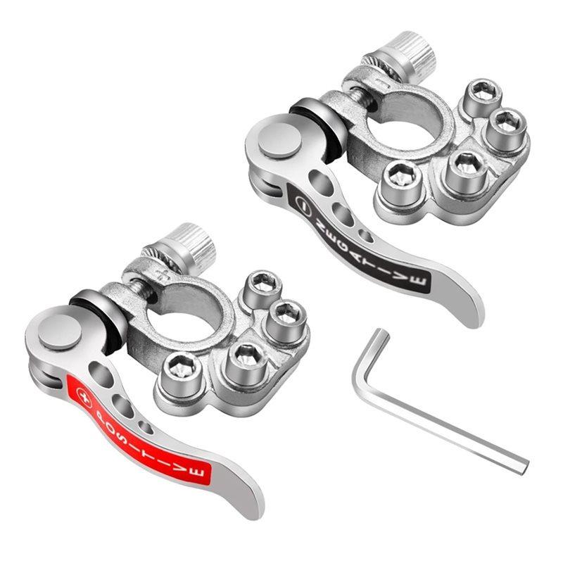 Quick Release Terminal Connectors 1 Pair 12V 24V Car Battery Terminals Top Post Wire Cable Clamp Clip Screw Auto Parts