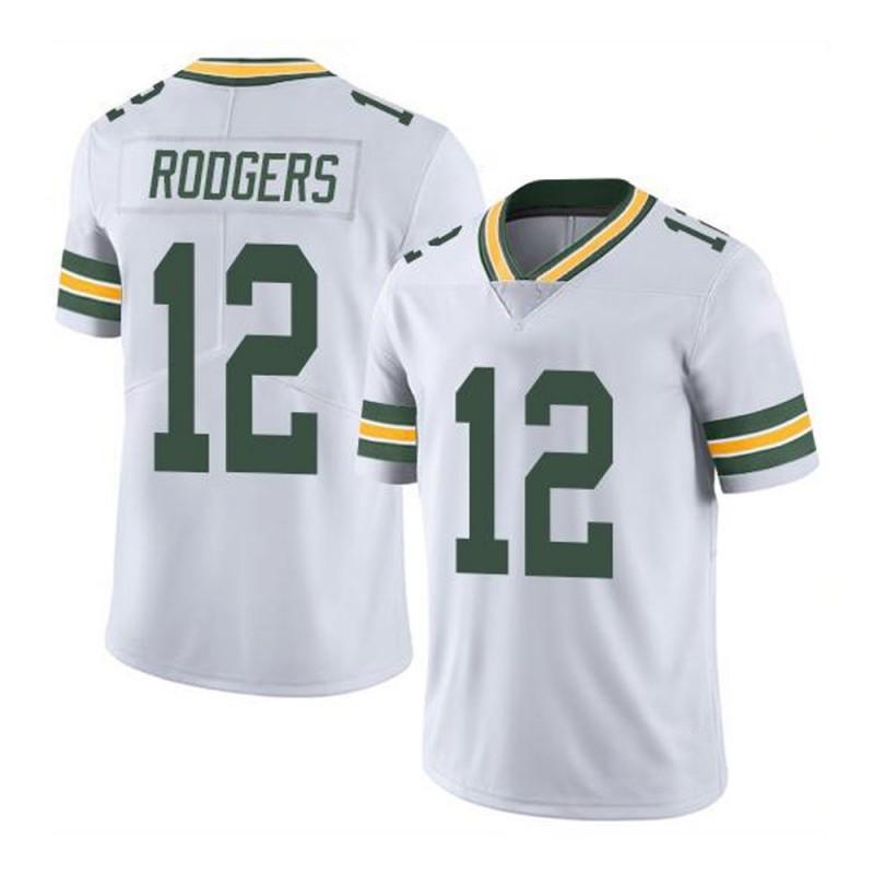NFL Green Bay Football Jersey - 4 FAVRE 12 RODGERS Embroidered T-Shirt