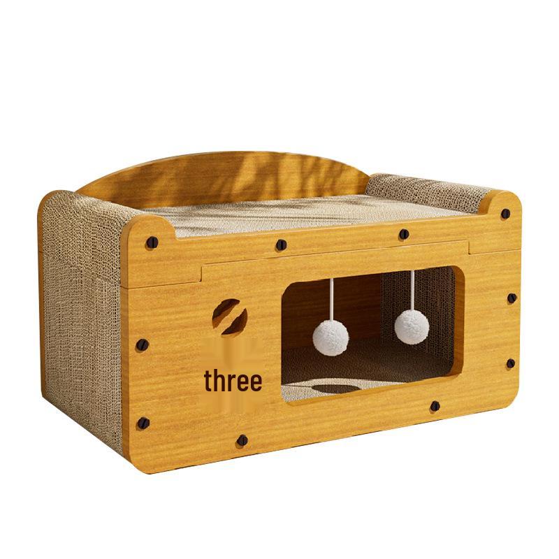 Когтеточка и лежанка для кошек в стиле телевизора: Прочный, Без мусора, Устойчивый к царапинам, Универсальный кошачий домик-игрушка