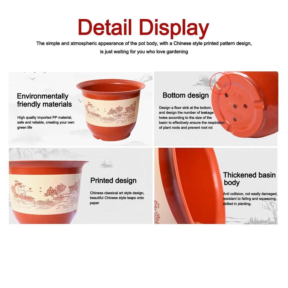 Durable Thickened Flower Pot Large-diameter Imitation Purple Sand Printing Bonsai Flower Pot Fruit Tree Planting Pot