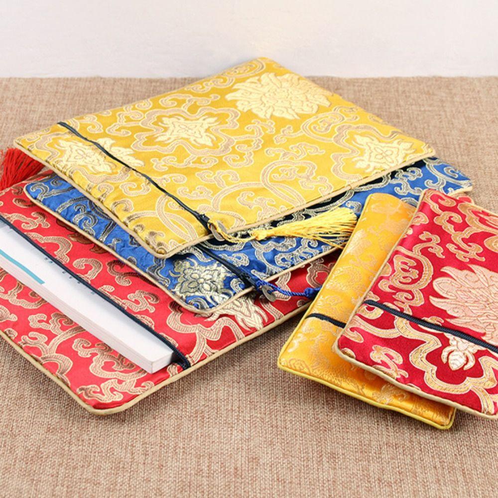 Double-layer Brocade Antique Buddhist Scripture Bag Embroidery Bag Jewelry Bag Chinese Style Sachet