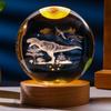 8 см 3D Хрустальный шар Кристальный светодиодный ночник Гравированный светящийся хрустальный шар с деревянной подставкой USB-зарядка Подарок на день рождения Домашний декор