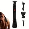 Back Hair Removal 2 In 1 Electric Back Shaver Rechargeable Foldable Handle Facial Hair Trimmer Men Body Grooming Tool Groomer