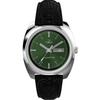 Timex Men's Q 1978 Day/Date 37mm Watch - Black Strap, Green Dial, Stainless Steel Case, Black, Modern