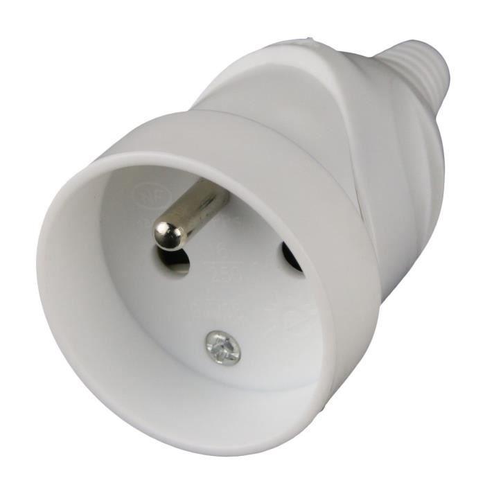 ZENITECH Fiche électrique femelle 16A 2P + T blanc