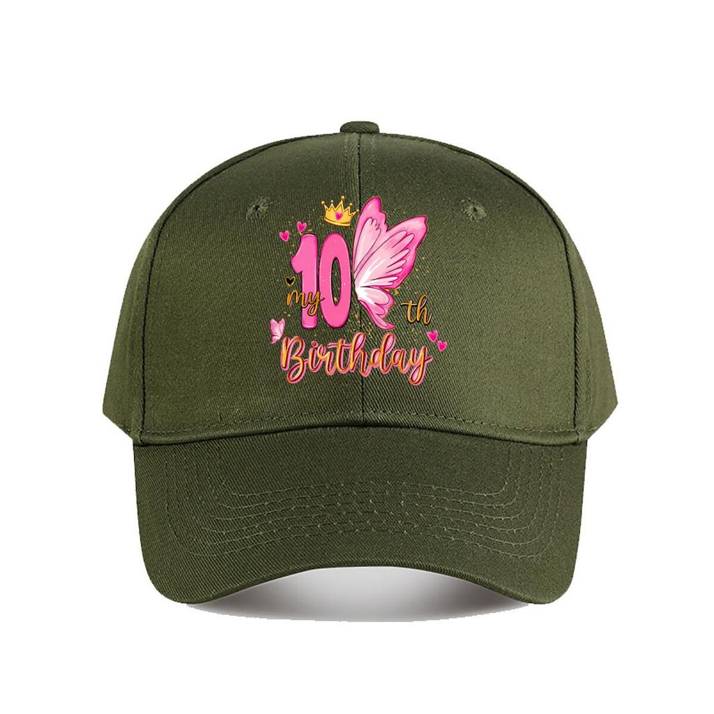 th Birthday Pink Butterfly Crown Glitter Baseball Cap Fashion Unisex Sunhat Womens Outdoor Sports