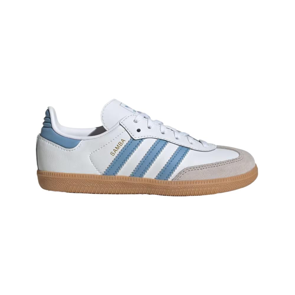 adidas Samba OG C Cloud White Ash Blue Kids Sneakers Gum JQ2828