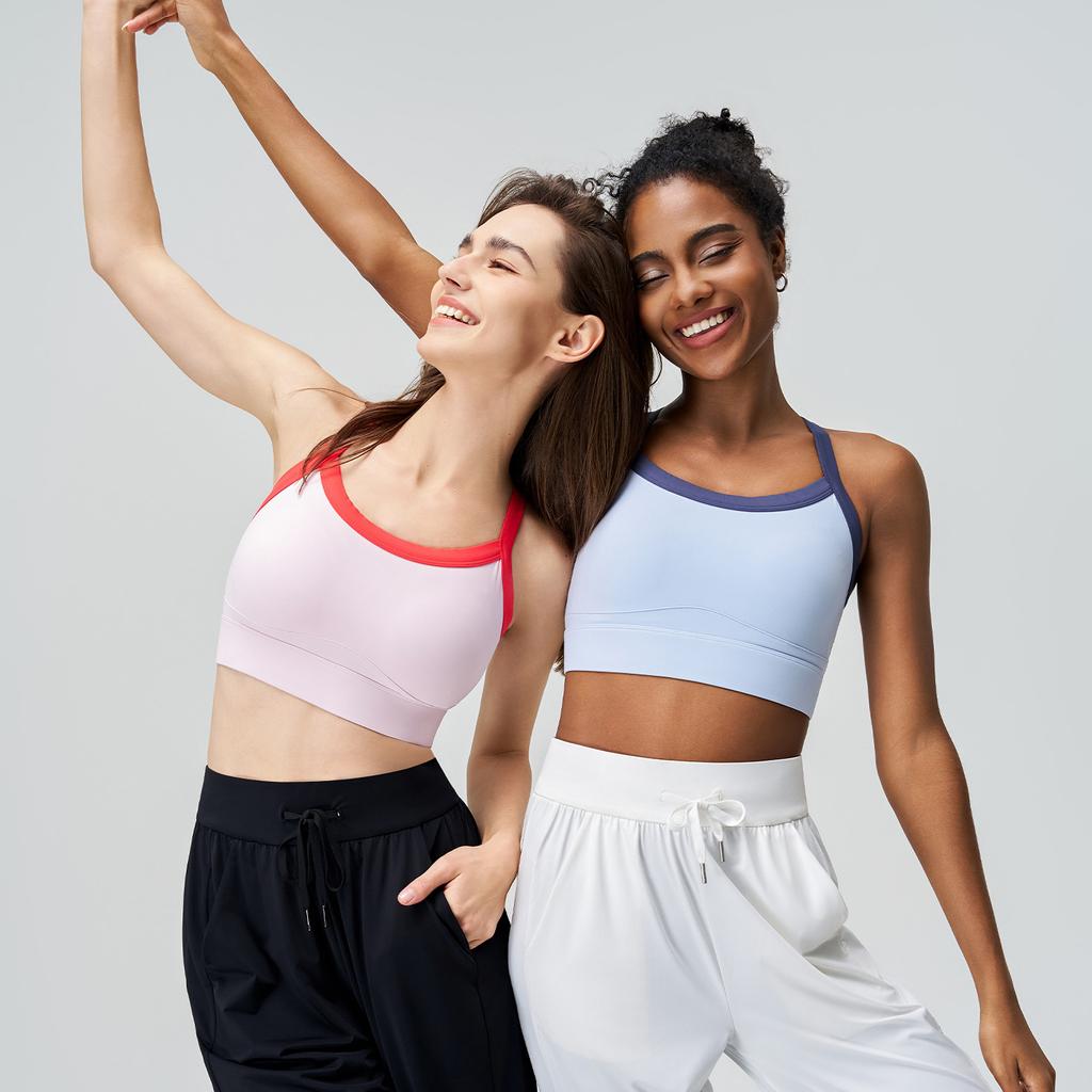 Женский летний двухцветный спортивный бюстгальтер для йоги, цельный противоударный жилет для йоги с перекрестными бретелями на спине