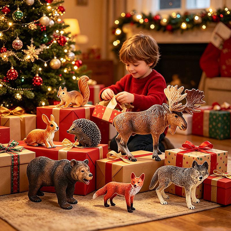 Рождественские animal ornaments: Медведь, Лиса, Волк, Еж, Белка, Лось, Олень, Кролик