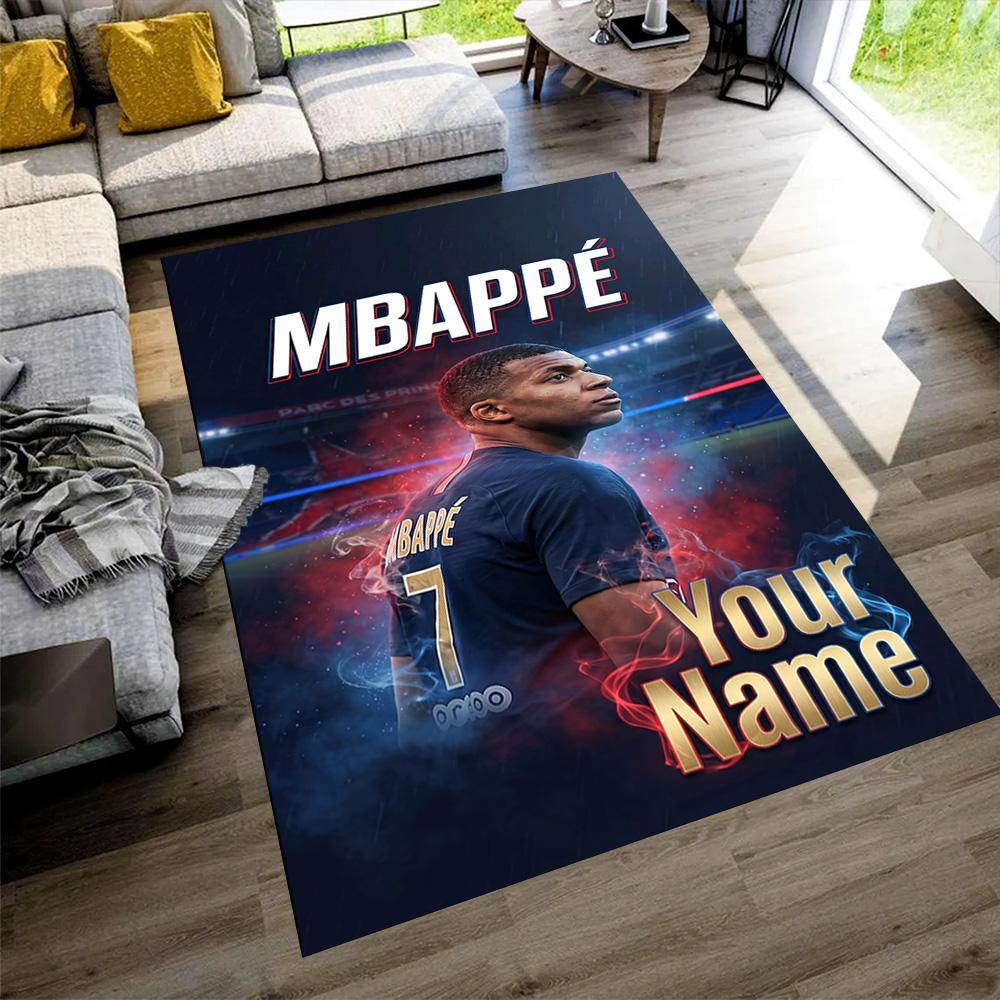 Mbappé Personalized Name Carpet Design for Game Room Balcony Playrooms Decorate room Antislip Carpet Office home decor Wedding Party Gift