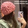 Funny Brain Y2K Beanie Halloween Hat Trendy Hip Hop Unisex Knit Hats Elastic Skull Cap Warm Beanies for Women & Men Kids