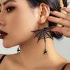 Преувеличенные Готские Черные Металлические Ажурные Паучьи Сети Паук Кисточка Свисающие Серьги для Женщин Хэллоуин Вечеринка Украшения Подарки