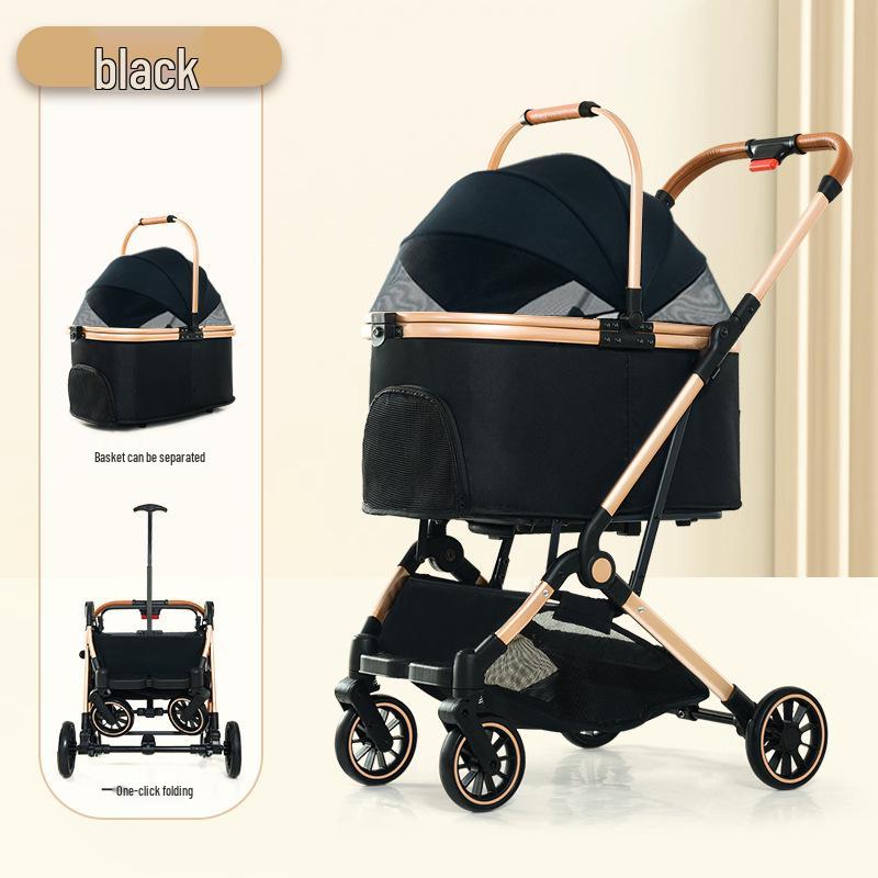 Lightweight Pet Stroller: Foldable, Detachable for Small Dogs & Cats - Ideal for Outdoor Use