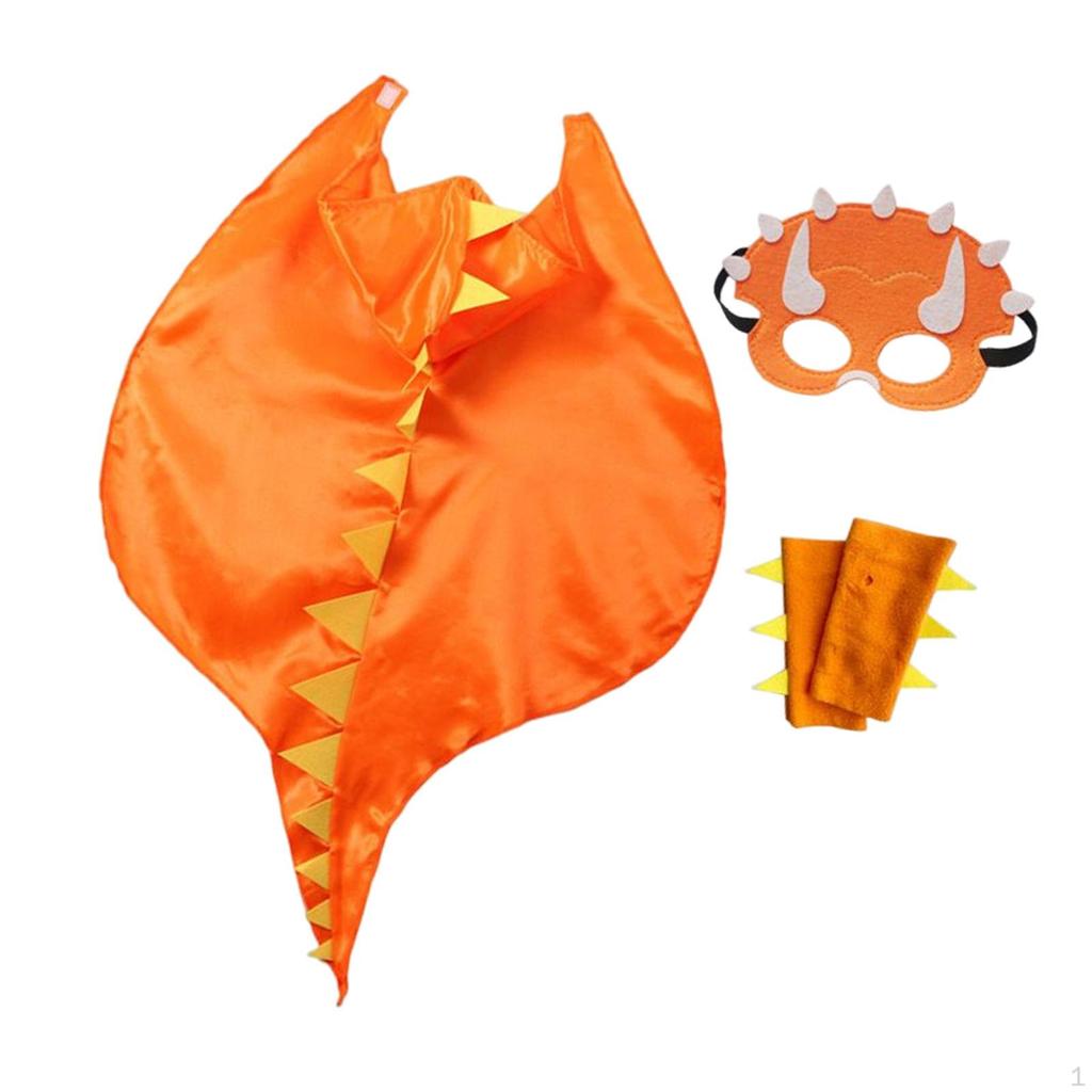Dragon Costume Cartoon Cloak Fantasy Clothing with Hat Cosplay Toy Dinosaur for