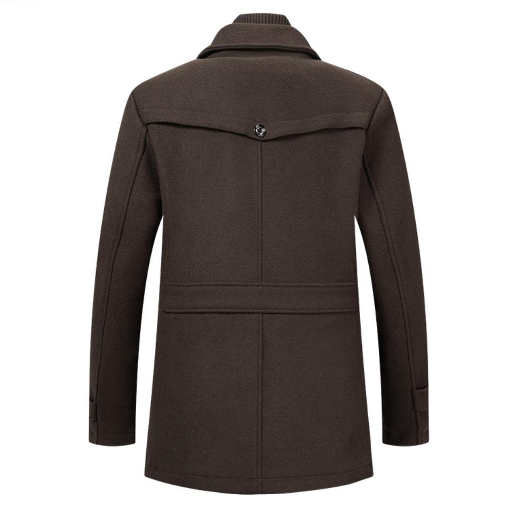 Мужское осенне-зимнее деловое шерстяное пальто с двойным воротником, морозостойкое мужское пальто, шерстяное пальто для мужчин