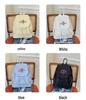 Japanese Student Casual Backpack with Embroidered Puppy Design, Drawstring Closure, and Matching Small Bag for Daily Use.