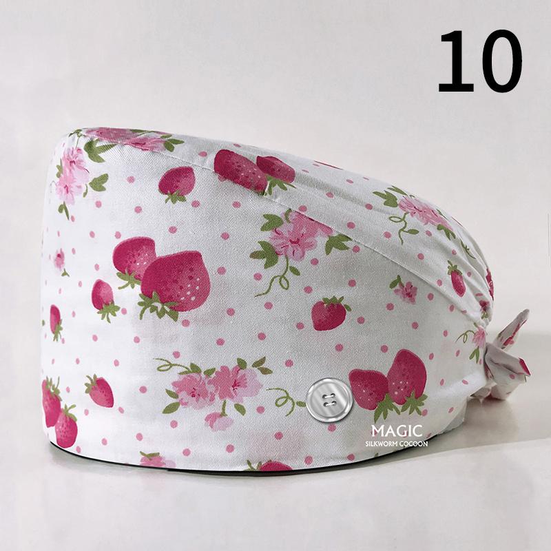 99 стилей эластичная шапка медсестры хирургическая шапка хлопковая маслостойкая пылезащитная регулируемая начес с принтом