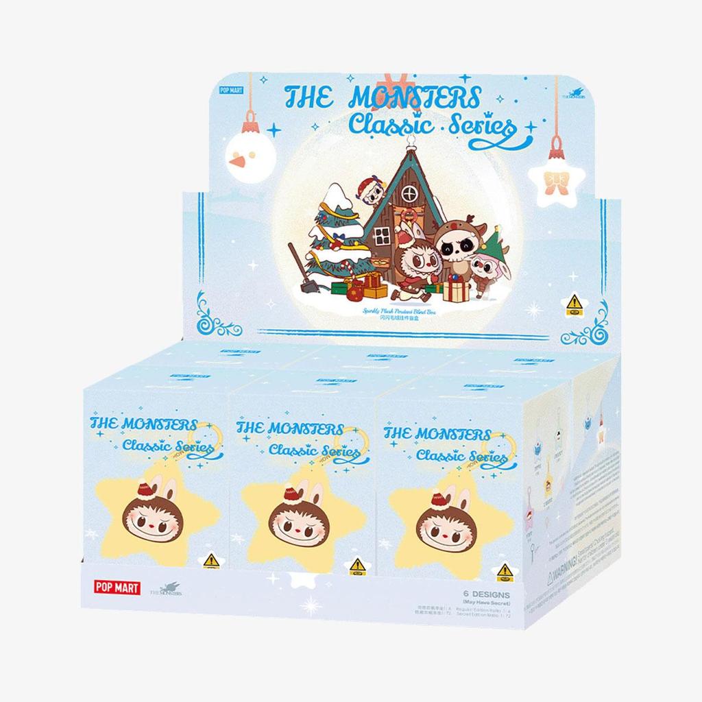 POP MART LABUBU THE MONSTERS Классическая серия - Блестящий плюшевый кулон-сюрприз (Индивидуальная упаковка / Набор из 6 предметов)