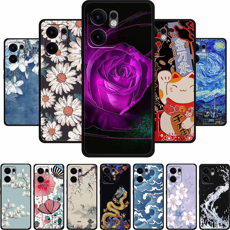 3D Тисненый Чехол Для OPPO Reno 13F 14F Чехол 13 14 F Coque Цветы Силиконовый Мягкий Задний Чехол Для OPPO Reno 13 Pro A38 A18 Чехол для Телефона