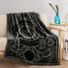 Steampunk Gear Pattern Black blanket with Vintage Industrial Design blanket, suitable for use in the bedroom, living room, on the sofa
