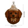 Pom-Pom Pet Ornament 2D Acrylic Cute Dog Christmas Ornament Cartoon Furry Pet Shaped Xmas Tree Hanging Decor for Holiday Party