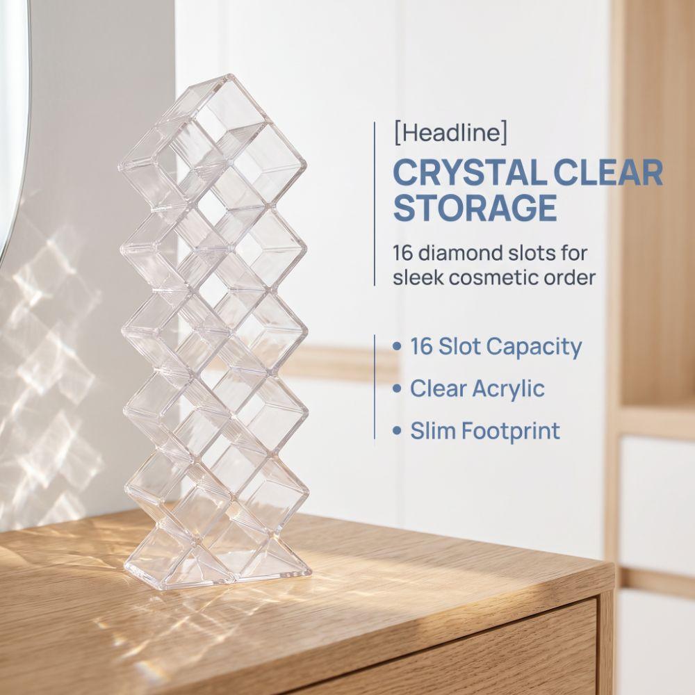16 Slots Lipstick Holder Acrylic Acrylic Lipstick Tower Stackable Lipstick Case Lipstick Storage