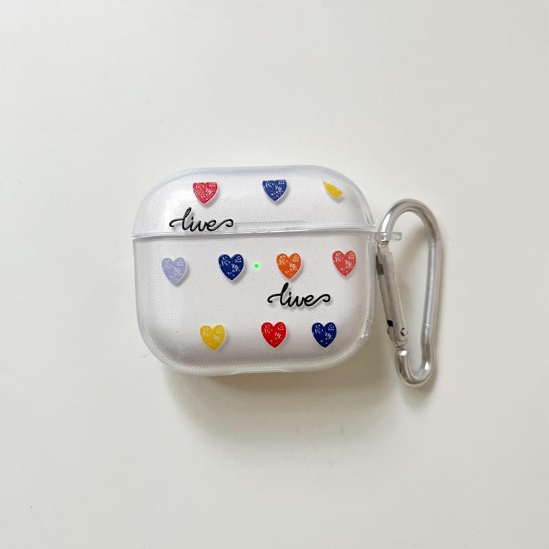 Прекрасный красочный защитный чехол с сердечком для AirPods 1 2 3 airpods pro airpods pro 2, чехол с защитой от падения для наушников Bluetooth