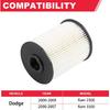 5.9 Cumm Fuel Filter (2Pcs) Fits For 2000-2009 Dodge Ram 2500 3500 5.9L Cumm Turbo Diesel Replaces# 68001914AA, 68001914AB, 5015581AA, 5015581AB,