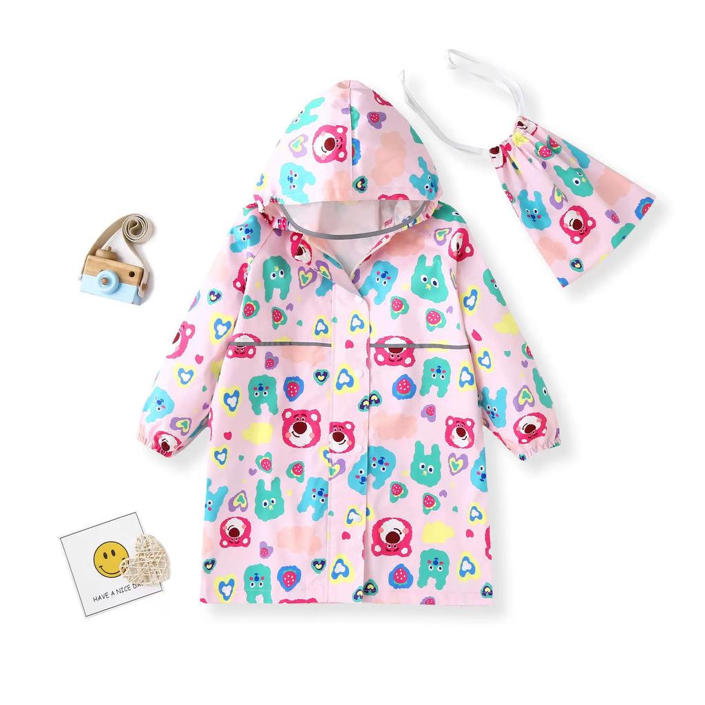 2026 New Summer Cartoon Waterproof Raincoat Suitable for Parent-Child, Kindergarten Students, Older Children, and Adults, Lightweight and