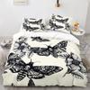Комплект постельного белья Death Moth Queen Size Gothic Skull Boho, черно-белый декоративный мягкий комплект постельного белья с изображением скелета